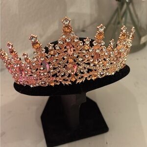 Elegant Rose Gold Crystal Crown